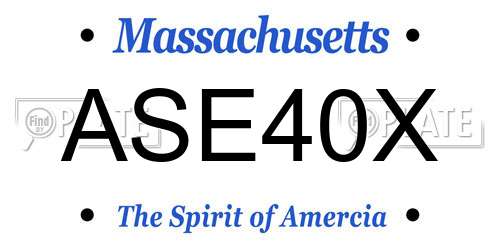 ASE40X Massachusetts License Plate
