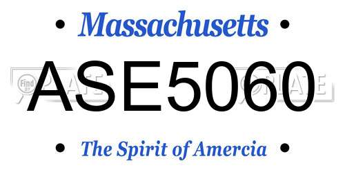 ASE5060 Massachusetts License Plate