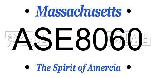 ASE8060 Massachusetts License Plate