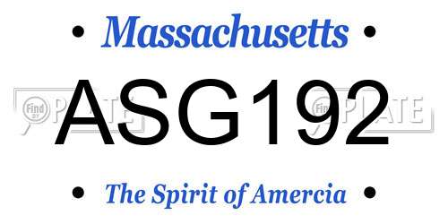 ASG192 Massachusetts License Plate