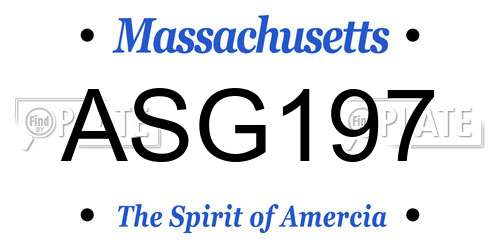 ASG197 Massachusetts License Plate