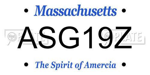 ASG19Z Massachusetts License Plate