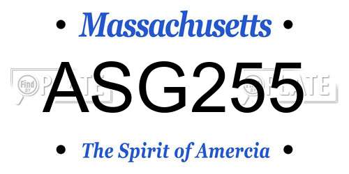 ASG255 Massachusetts License Plate