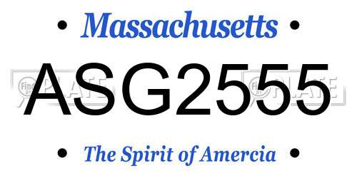 ASG2555 Massachusetts License Plate