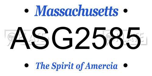 ASG2585 Massachusetts License Plate