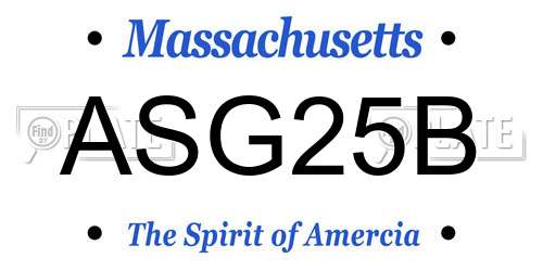 ASG25B Massachusetts License Plate