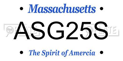 ASG25S Massachusetts License Plate
