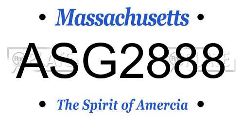 ASG2888 Massachusetts License Plate