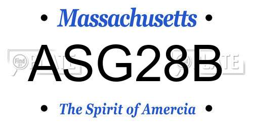 ASG28B Massachusetts License Plate