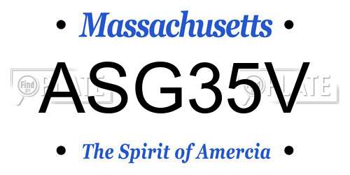 ASG35V Massachusetts License Plate