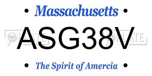 ASG38V Massachusetts License Plate