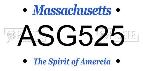 ASG525 Massachusetts License Plate