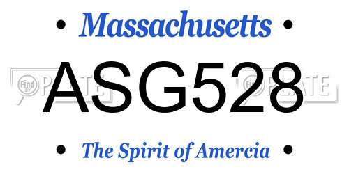 ASG528 Massachusetts License Plate