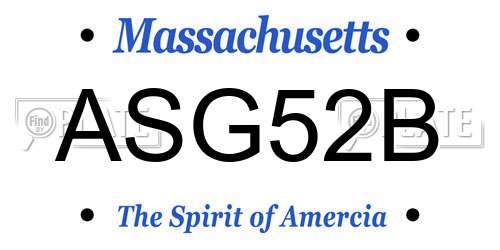 ASG52B Massachusetts License Plate