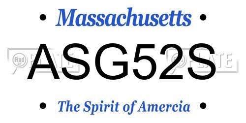 ASG52S Massachusetts License Plate