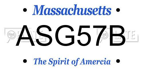 ASG57B Massachusetts License Plate