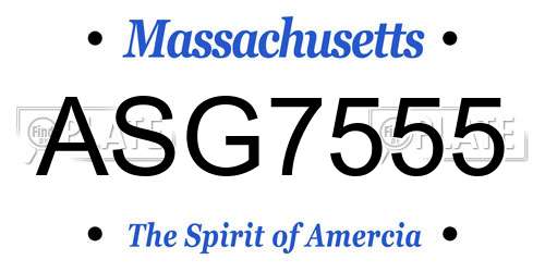ASG7555 Massachusetts License Plate