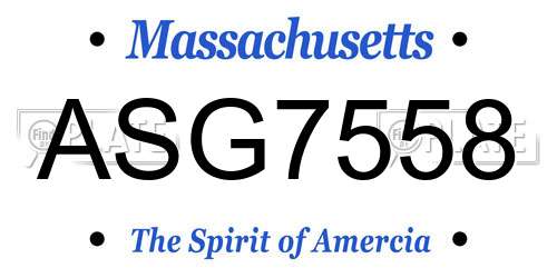 ASG7558 Massachusetts License Plate