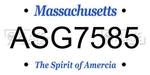ASG7585 Massachusetts License Plate
