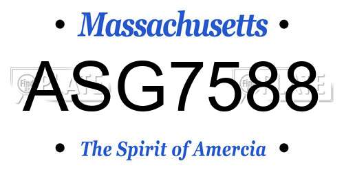 ASG7588 Massachusetts License Plate