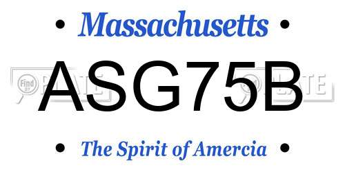 ASG75B Massachusetts License Plate