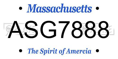 ASG7888 Massachusetts License Plate