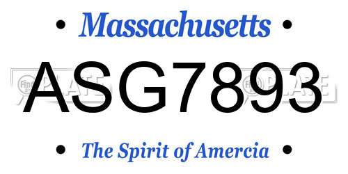 ASG7893 Massachusetts License Plate