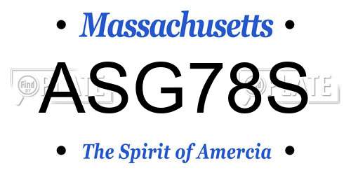 ASG78S Massachusetts License Plate