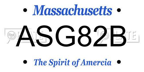 ASG82B Massachusetts License Plate