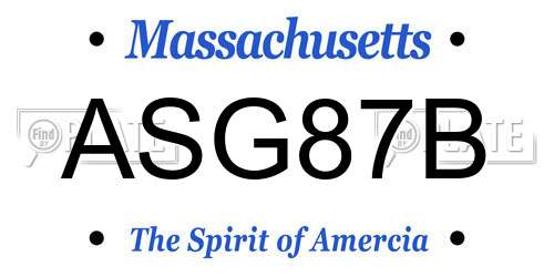 ASG87B Massachusetts License Plate