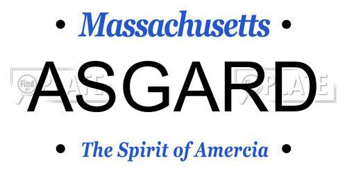 ASGARD Massachusetts License Plate