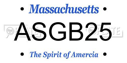ASGB25 Massachusetts License Plate