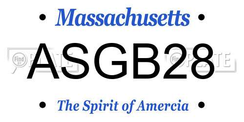 ASGB28 Massachusetts License Plate