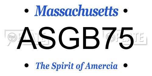ASGB75 Massachusetts License Plate