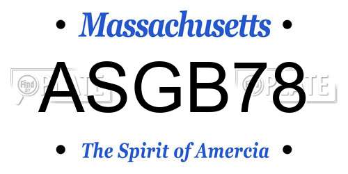 ASGB78 Massachusetts License Plate