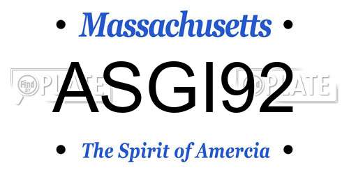 ASGI92 Massachusetts License Plate