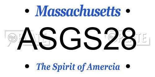 ASGS28 Massachusetts License Plate