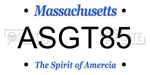 ASGT85 Massachusetts License Plate