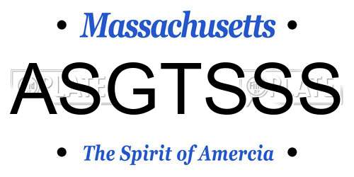 ASGTSSS Massachusetts License Plate