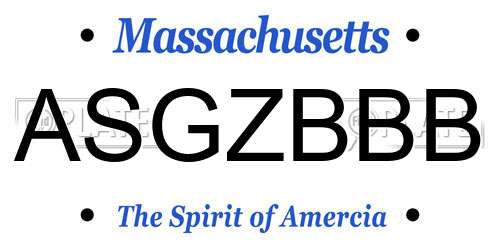 ASGZBBB Massachusetts License Plate