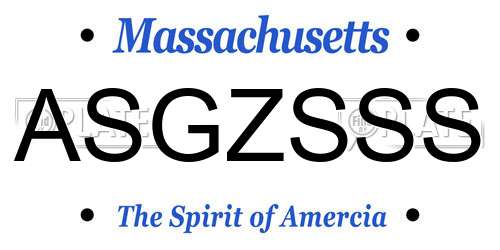 ASGZSSS Massachusetts License Plate