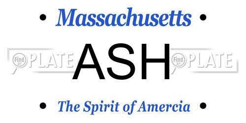 ASH Massachusetts License Plate