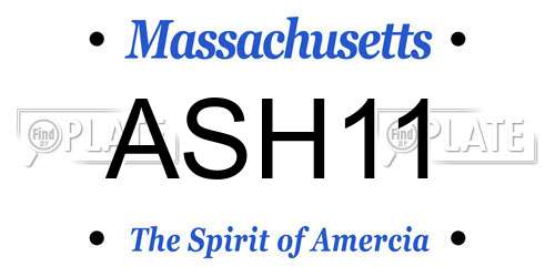 ASH11 Massachusetts License Plate