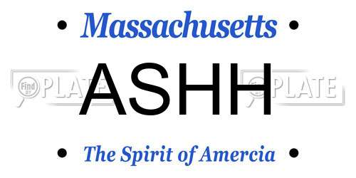 ASHH Massachusetts License Plate