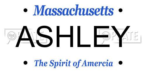 ASHLEY Massachusetts License Plate