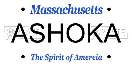 ASHOKA Massachusetts License Plate