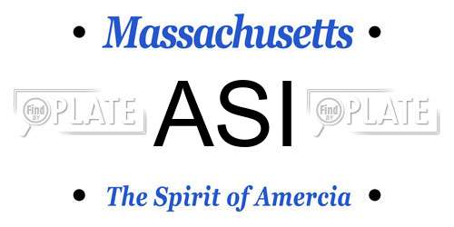 ASI Massachusetts License Plate