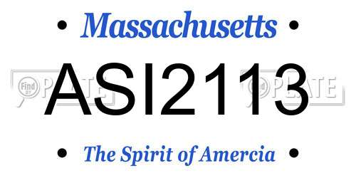 ASI2113 Massachusetts License Plate