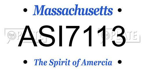 ASI7113 Massachusetts License Plate