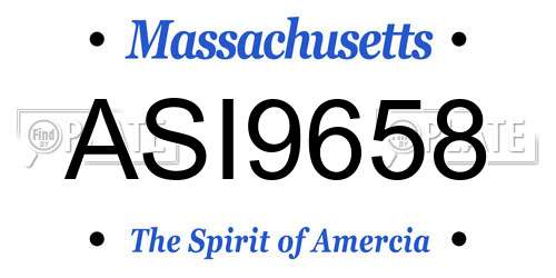 ASI9658 Massachusetts License Plate